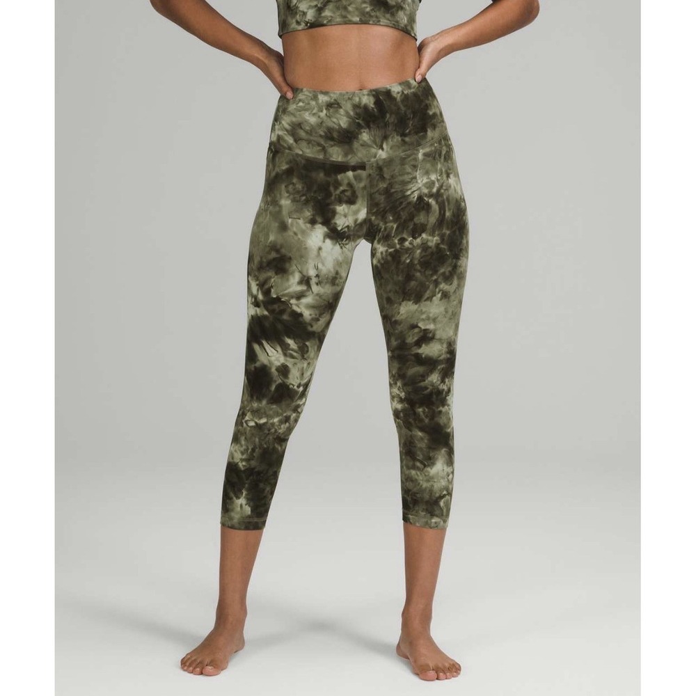 Lululemon Align High-Rise Crop 21" Diamond Tie Dye Light Sage Plus Sz-16